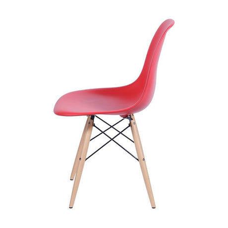 Silla DKR Rojo 47x81cm Asiento Cuadrado con Espaldar - Sillas y Butacos | Bylmo