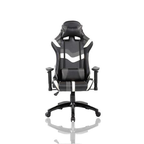 Silla Gamer Mortal Negro 51 cm con Gris y Blanco con Cojines - Sillas de Oficina | Bylmo
