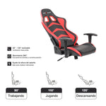 Silla Gamer Negro y Rojo 69 cm