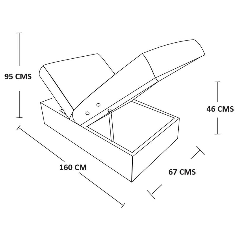 Sofa Cama Paris Camel 67 cm con Baúl