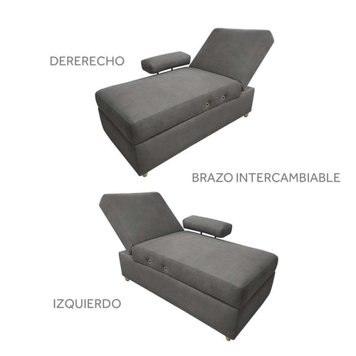 Sofa Cama Paris Gris 67 cm con Baúl