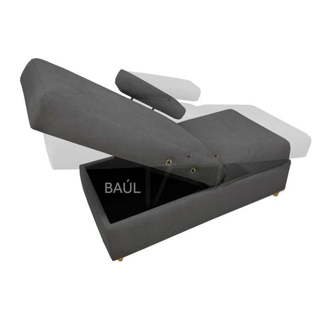 Sofa Cama Paris Gris 67 cm con Baúl - Sofas | Bylmo