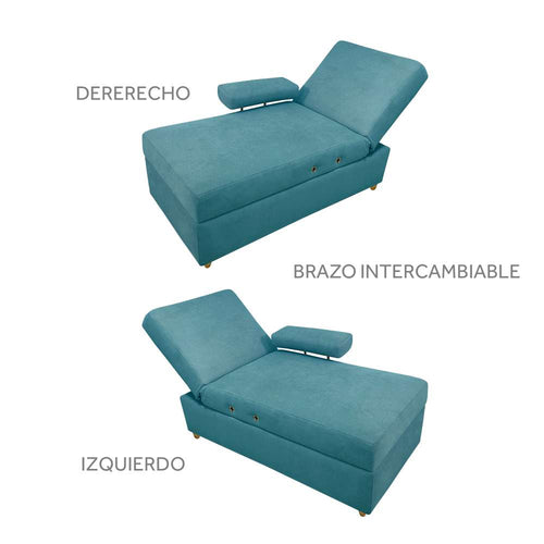 Sofa Cama Paris Verde 67 cm con Baúl