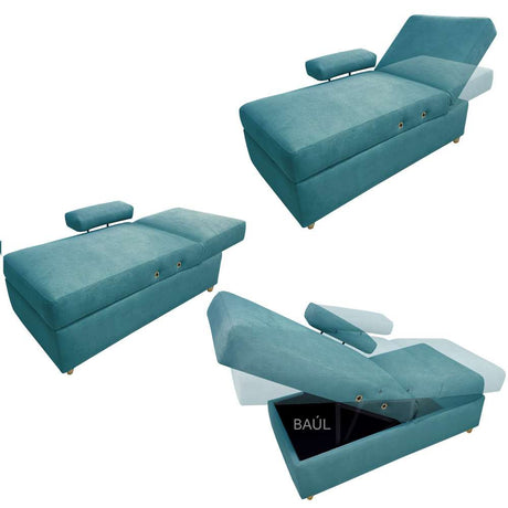 Sofa Cama Paris Verde 67 cm con Baúl - Sofas | Bylmo