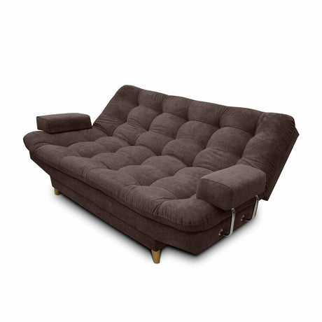 Sofá Cama Carvallo Cafe 185x100cm De 3 Puestos Reclinable con Apoya Brazos - Sofas y Poltronas | Bylmo