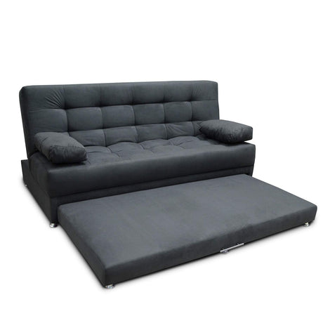 Sofá Cama Matter Gris 190x95cm De 3 Puestos Reclinable con Apoya Brazos - Sofas y Poltronas | Bylmo