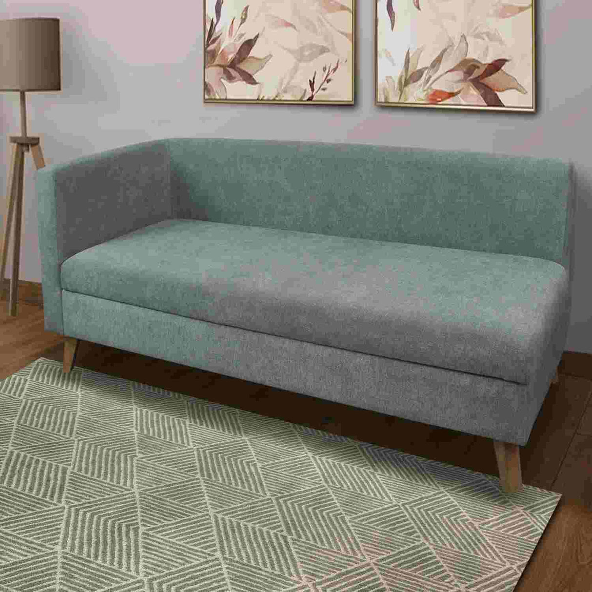 Sofá Chaise Long Gris 163 cm con Baúl - Sofas y Poltronas | Bylmo