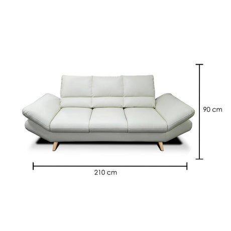 Sofá Galante Blanco Hueso 210x90cm De 3 Puestos sin Apoya Brazos - Sofas y Poltronas | Bylmo