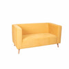 Combo Sofa, Puff, Biblioteca y Mesas Loly Amarillo 145 cm