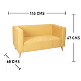 Combo Sofa, Puff, Biblioteca y Mesas Loly Amarillo 145 cm - Sofas | Bylmo