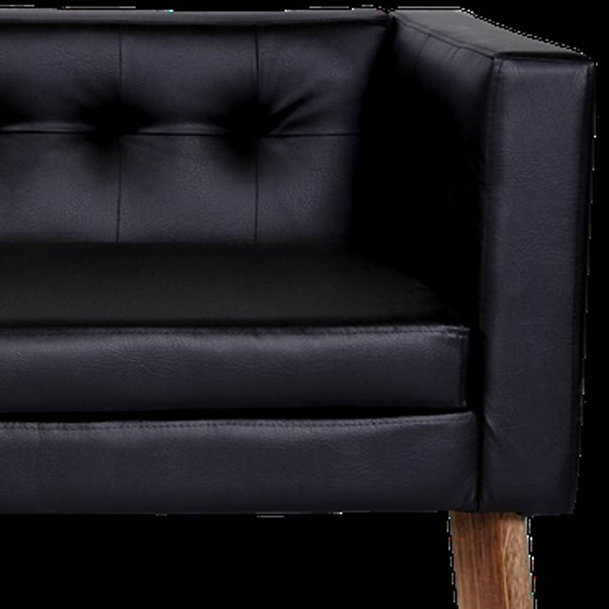 Sofá Napoli Negro 156 cm con Patas de Madera - Sofas y Poltronas | Bylmo