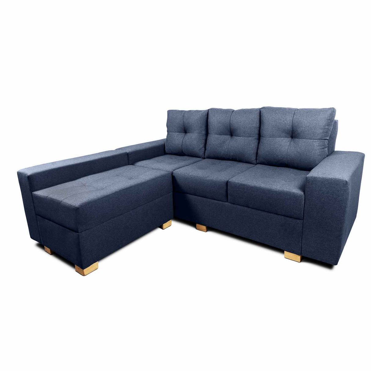 Sofá en L Burano Azul 200x92cm De 4 Puestos con Apoya Brazos y Modular - Sofas y Poltronas | Bylmo