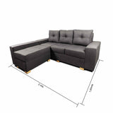 Sofá en L Burano Gris 200x92cm De 4 Puestos con Apoya Brazos y Modular - Sofas y Poltronas | Bylmo