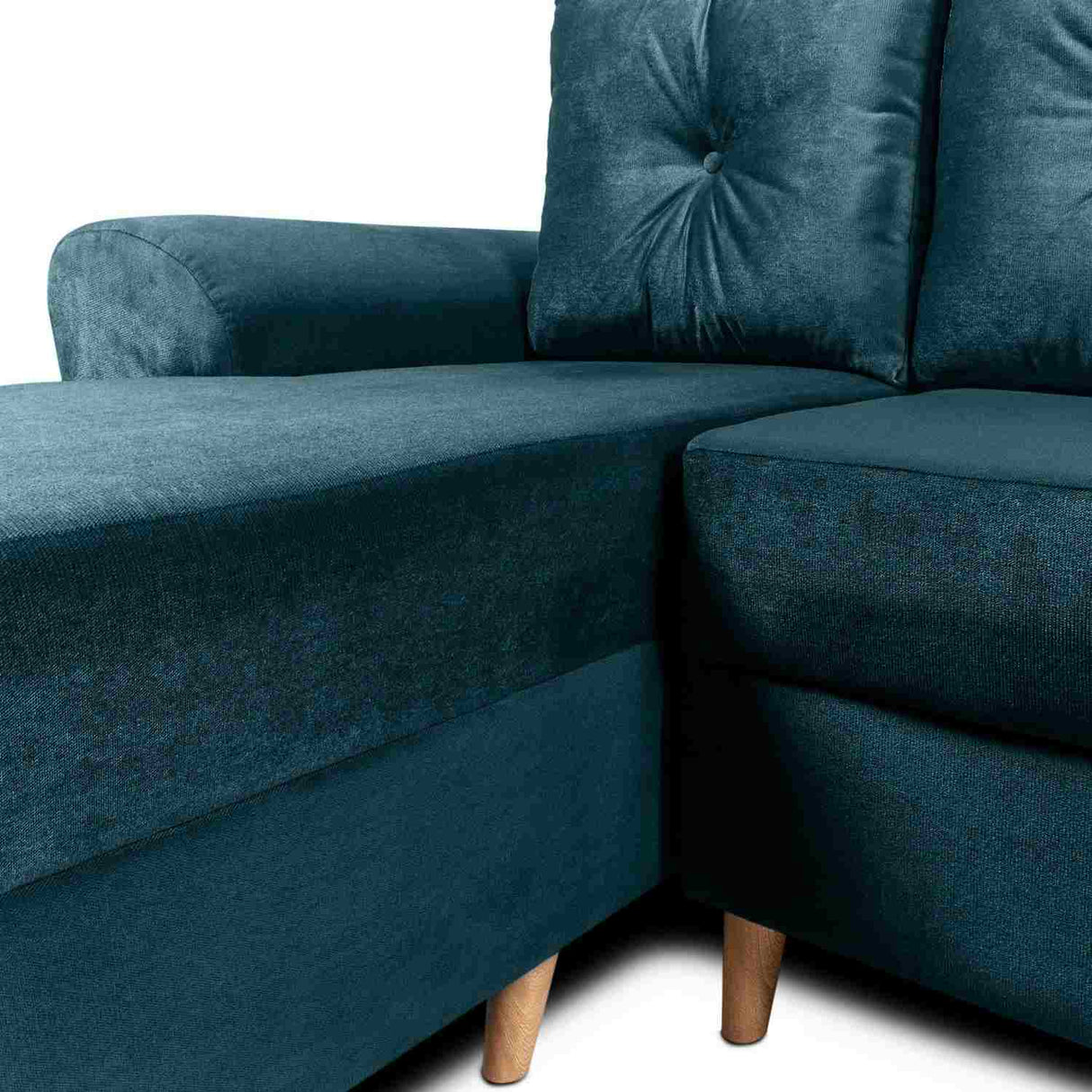 Sofá en L Varenna Azul Petróleo 218x94cm De 3 Puestos con Apoya Brazos - Sofas y Poltronas | Bylmo