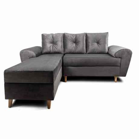 Sofá en L Varenna Gris 218x94cm De 3 Puestos con Apoya Brazos - Sofas y Poltronas | Bylmo