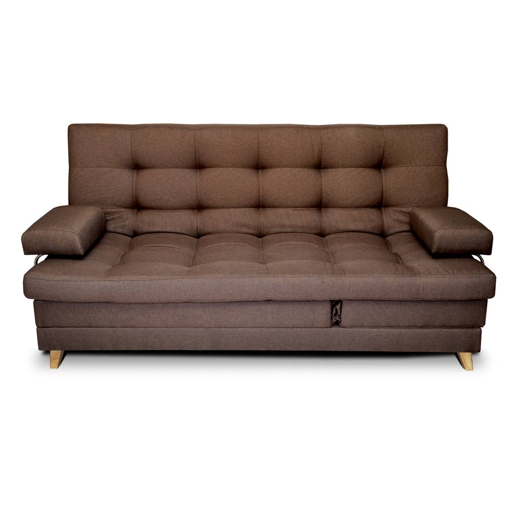 Sofá Cama Balmain Cafe 190x95cm De 3 Puestos Reclinable con Apoya Brazos - Sofas | Bylmo