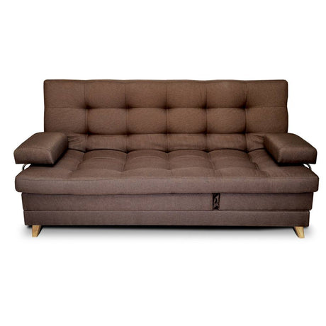 Sofá Cama Balmain Cafe 190x95cm De 3 Puestos Reclinable con Apoya Brazos - Sofas | Bylmo