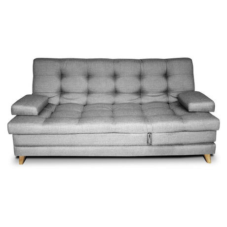 Sofá Cama Balmain Gris 185x95cm De 3 Puestos Reclinable con Apoya Brazos - Sofas | Bylmo