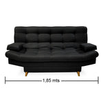 Sofa Cama Carvallo Lux Negro 185 cm