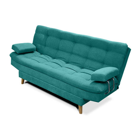Sofá Cama Carvallo Turquesa 185x95cm De 3 Puestos Reclinable con Apoya Brazos - Sofas | Bylmo