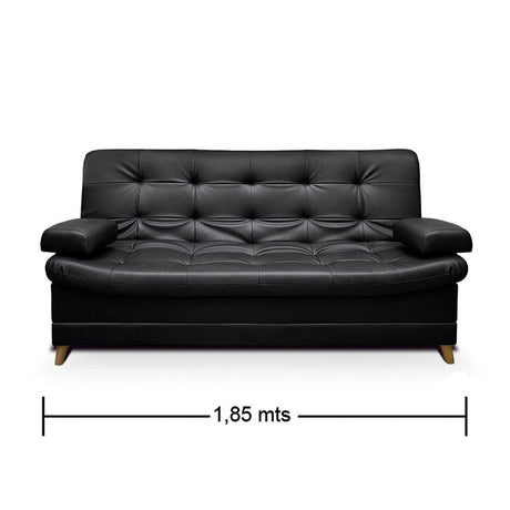 Sofá Cama Dolce Negro 185x95cm De 3 Puestos Reclinable con Apoya Brazos - Sofas | Bylmo