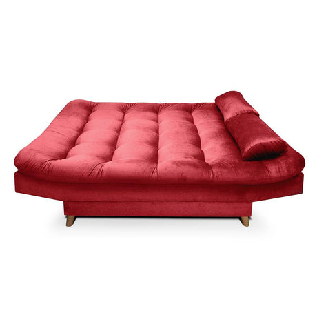 Sofá Cama Fendik Rojo 185x90cm De 3 Puestos Reclinable sin Apoya Brazos - Sofas | Bylmo