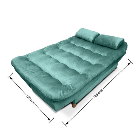 Sofá Cama Fendik Turquesa 185x95cm De 3 Puestos Reclinable con Apoya Brazos - Sofas | Bylmo