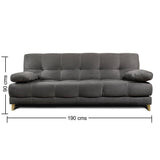 Sofá Cama Martins Gris 190x90cm De 3 Puestos Reclinable con Apoya Brazos - Sofas | Bylmo