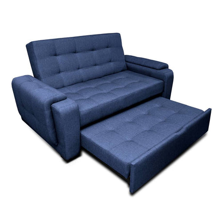 Sofá Cama Vignelli Azul 185x85cm De 3 Puestos Reclinable con Apoya Brazos - Sofas | Bylmo