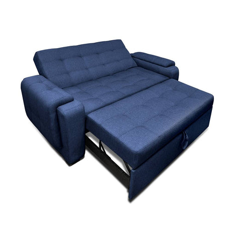 Sofá Cama Vignelli Azul 185x85cm De 3 Puestos Reclinable con Apoya Brazos - Sofas | Bylmo