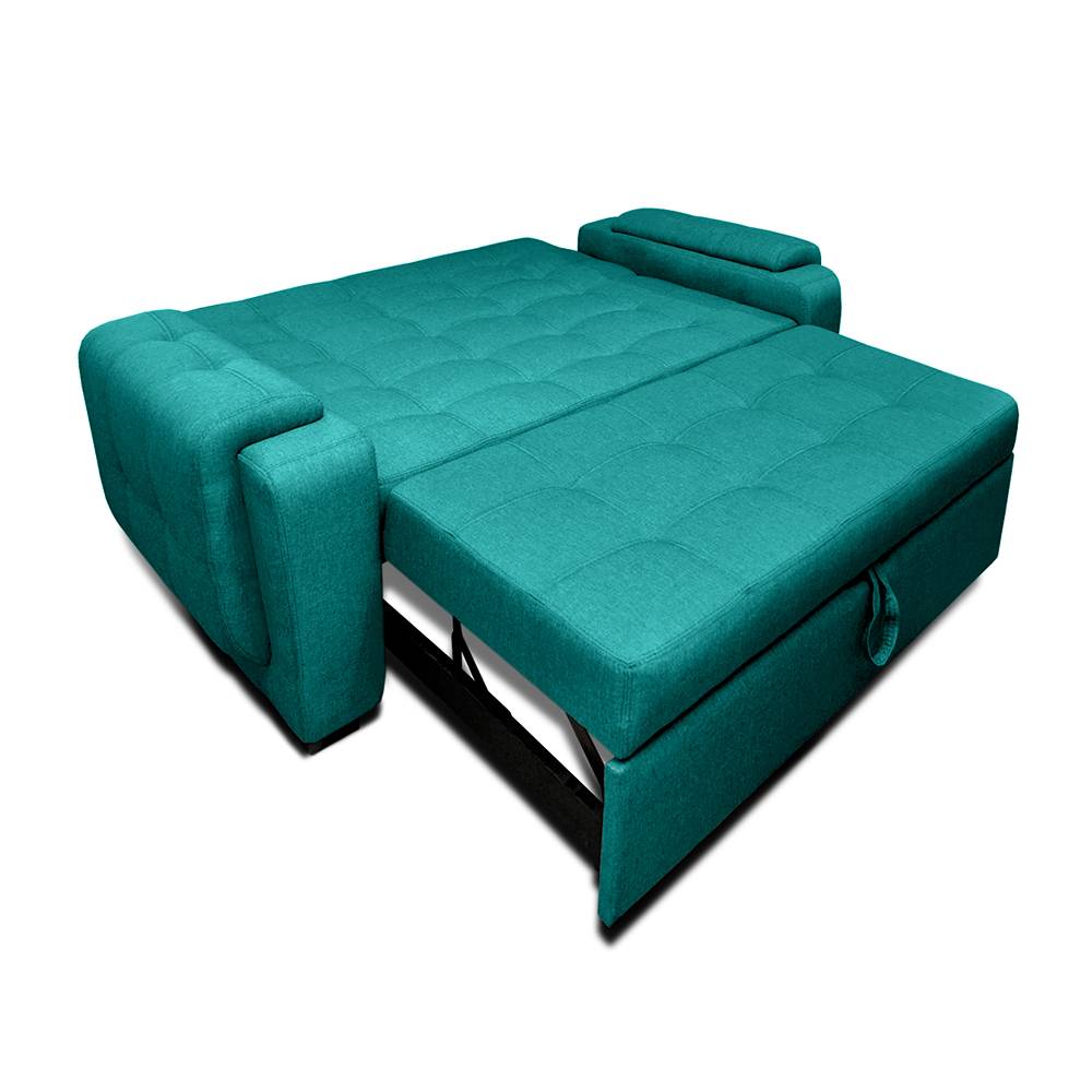 Sofá Cama Multifuncional Turquesa 185x85cm De 3 Puestos Reclinable con Apoya Brazos - Sofas | Bylmo