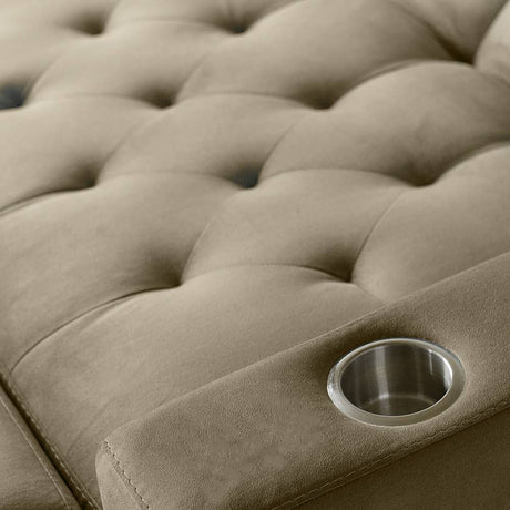 Sofá Cama Vicenzo Camel 150x86cm De 3 Puestos Reclinable con Apoya Brazos - Sofas | Bylmo