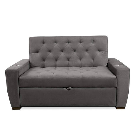 Sofá Cama Vicenzo Gris 150x86cm De 3 Puestos Reclinable con Apoya Brazos - Sofas | Bylmo