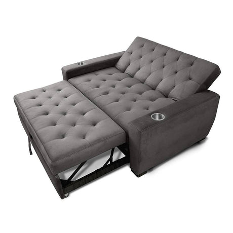 Sofá Cama Vicenzo Gris 150x86cm De 3 Puestos Reclinable con Apoya Brazos - Sofas | Bylmo