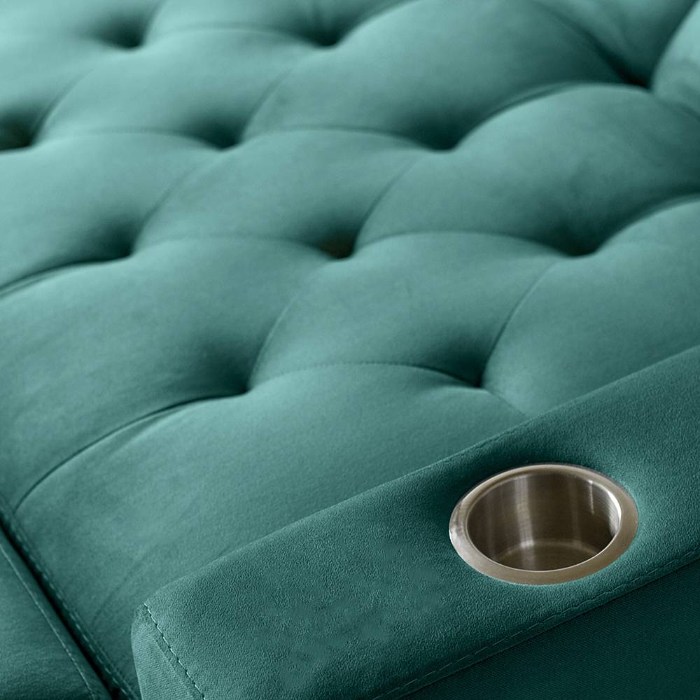 Sofá Cama Vicenzo Turquesa 150x86cm De 3 Puestos Reclinable con Apoya Brazos - Sofas | Bylmo