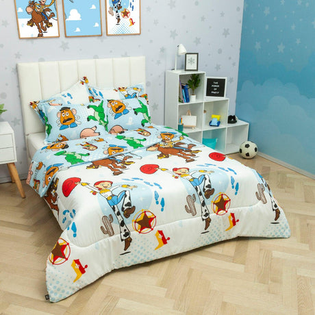 Cubrelecho Acolchado Infantil Azul Claro para Cama Semidoble 120 X 190 Cm Doble Faz de Toy Story - Otros textiles | Bylmo