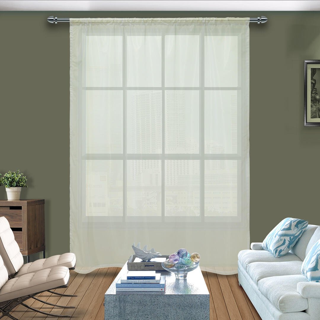 Cortina Velo Poliester Beige Fondo Entero 135 cm - Otros textiles | Bylmo