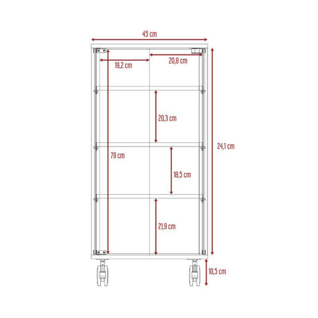 Vitrina Rostoc Wengue 45 cm con Puertas de Vidrio - Bares | Bylmo
