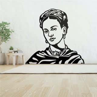 Vinilo Frida Kahlo Plotter Negro 100 cm x 92cm