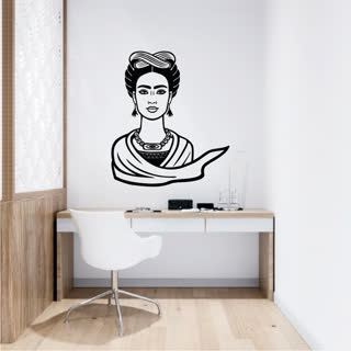 Vinilo Frida Kahlo Negro 52 cm x 60 cm