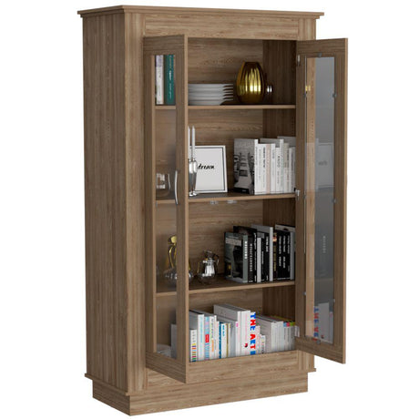 Vitrina Álcamo Miel 103 cm con Puertas de Vidrio - Bares | Bylmo