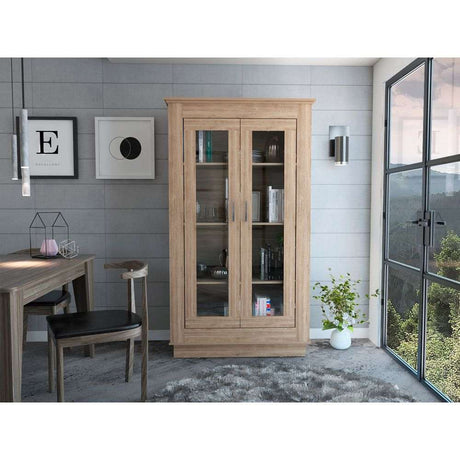 Vitrina Álcamo Miel 103 cm con Puertas de Vidrio - Bares | Bylmo