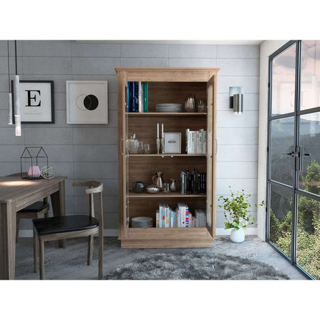 Vitrina Álcamo Miel 103 cm con Puertas de Vidrio - Bares | Bylmo