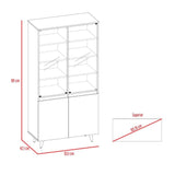 Vitrina Alina Miel y Blanco 93 cm con Puertas de Vidrio y Dos Cajones - Bares | Bylmo