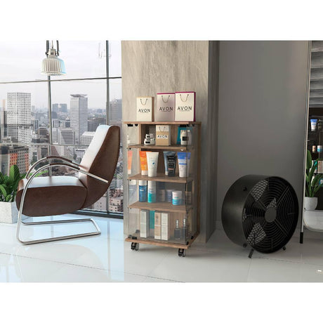 Vitrina Rostoc Miel 45 cm con Puertas de Vidrio - Bares | Bylmo