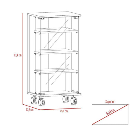 Vitrina Rostoc Miel 45 cm con Puertas de Vidrio - Bares | Bylmo