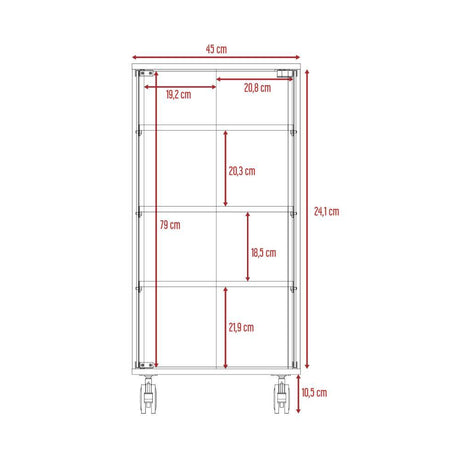 Vitrina Rostoc Miel 45 cm con Puertas de Vidrio - Bares | Bylmo