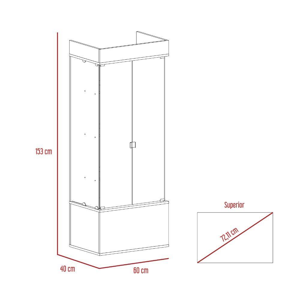 Vitrina Rostoc Wengue 60 cm con Puertas de Vidrio - Bares | Bylmo