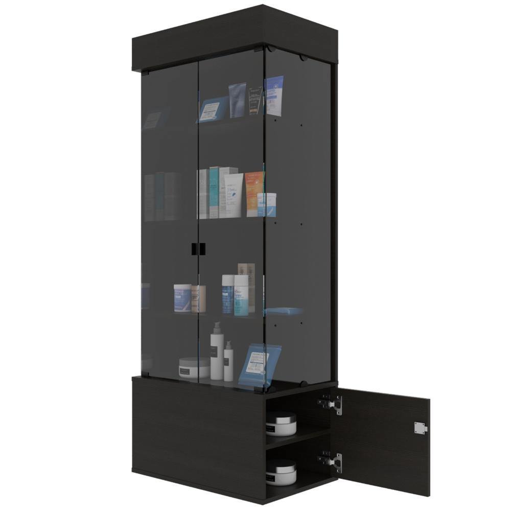 Vitrina Rostoc Wengue 60 cm con Puertas de Vidrio - Bares | Bylmo