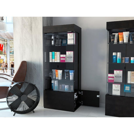 Vitrina Rostoc Wengue 60 cm con Puertas de Vidrio - Bares | Bylmo